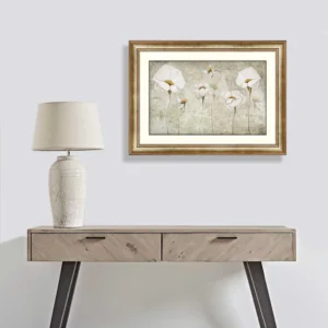 3d illustration, large white paper poppies