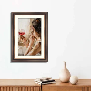 Woman holding wine glass