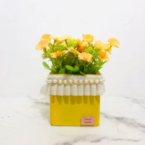 Yellow Basket Pot Planter