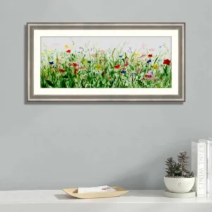 Seamless wild flowers lawn