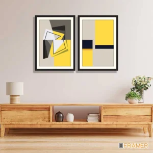Set-of-2-Abstract-Framed-Art-06-With-Black-Mould