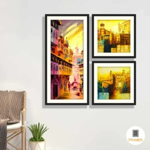 Set of 3 Historical Framed Art