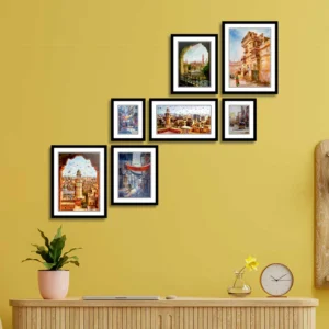 Set of 7 Historical Framed Art