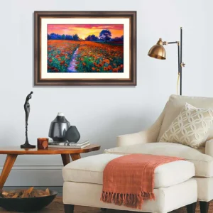 Sunset over the red field