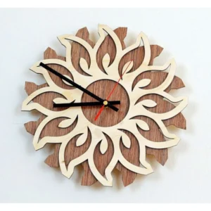 Flower Shaped Wooden Clock