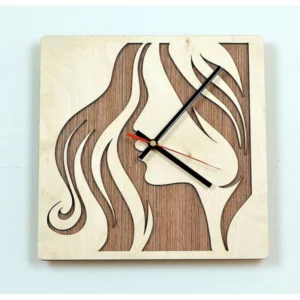Modern Girl Wooden Clock