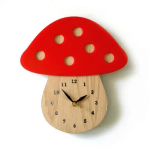 Mushroom Shaped Wooden Clock